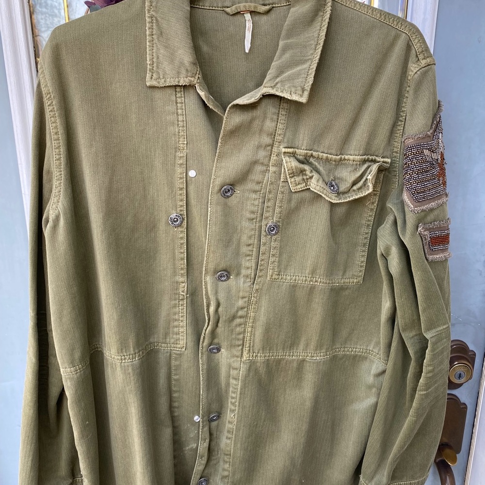 Free People Embellished Jacket Sz L